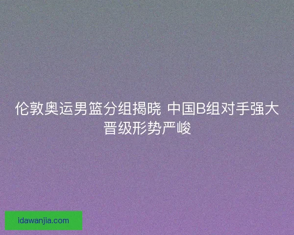伦敦奥运男篮分组揭晓 中国B组对手强大晋级形势严峻