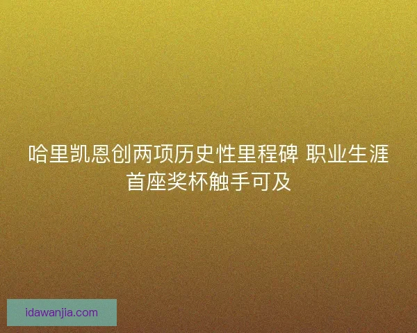 哈里凯恩创两项历史性里程碑 职业生涯首座奖杯触手可及