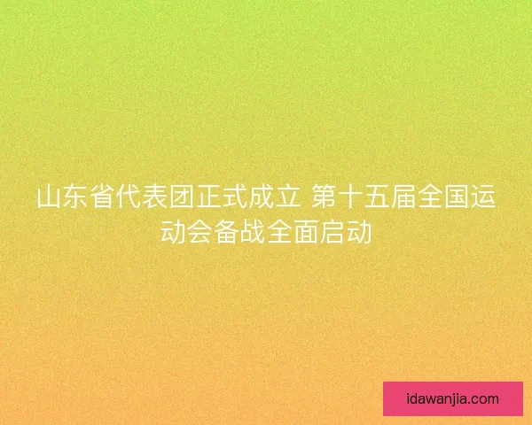 山东省代表团正式成立 第十五届全国运动会备战全面启动